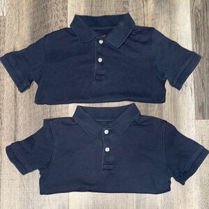 2 Cat & Jack Navy Blue Kids Polo Shirt School Uniform Bundle